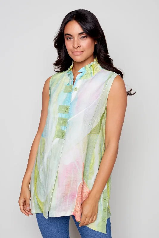 Fresh Avocado Sleeveless Blouse | Take 30% Off