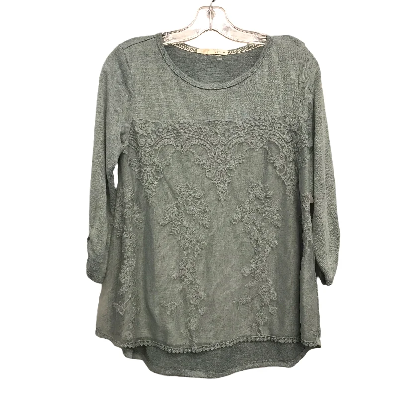 Top 3/4 Sleeve By Rewind In Green, Size: M