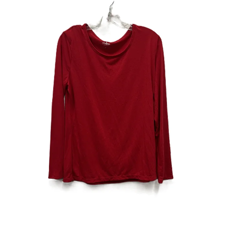 Top Long Sleeve Basic By New York And Co In Red, Size: L