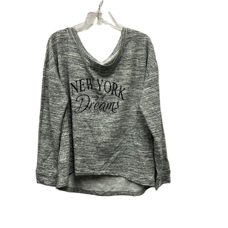 Top Long Sleeve By New York And Co In Grey, Size: L