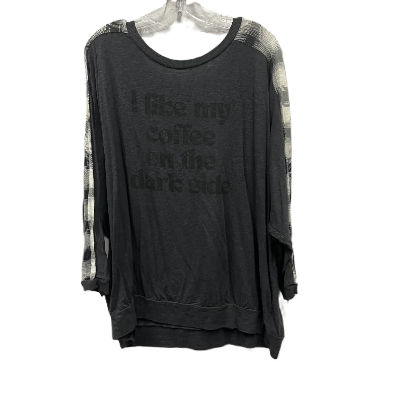 Top Long Sleeve By Torrid In Grey, Size: 3x