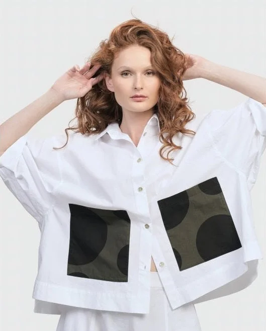 Urban Cropped Dot Pocket Shirt