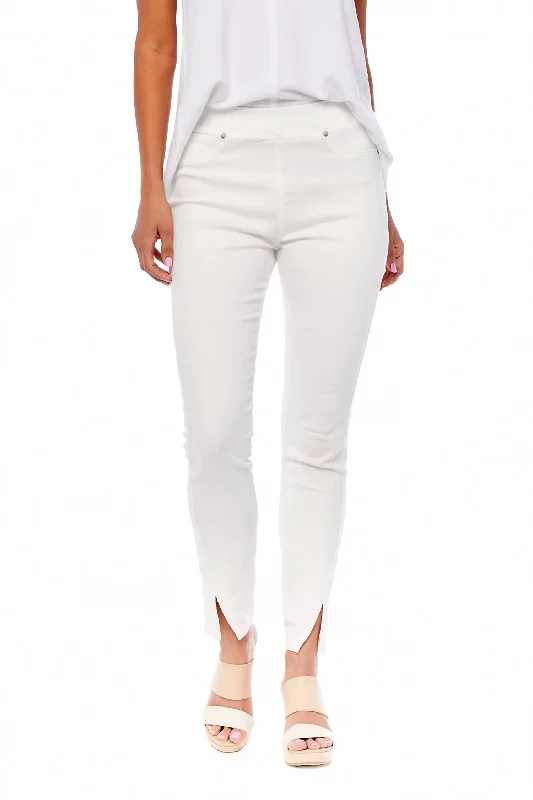 Fyre Split Hem Jeans In White