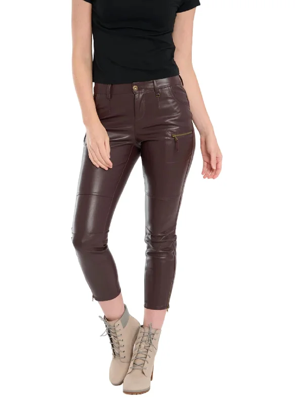 Koen Vegan Leather Pant In Dark Roast