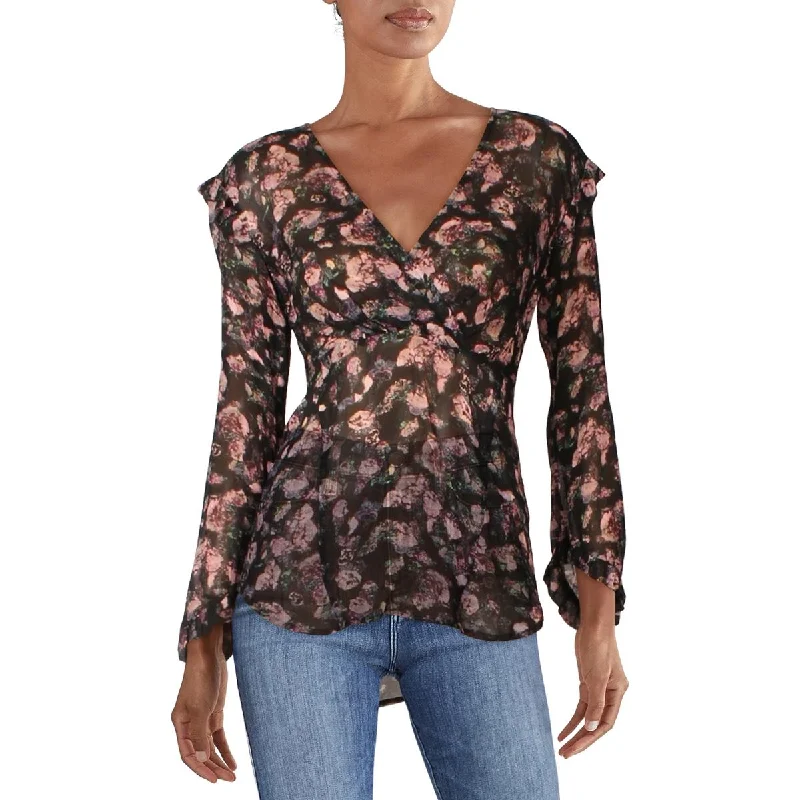 IRO Womens Floral Sheer Blouse