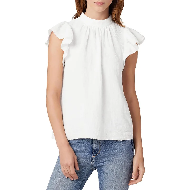 Joe's Womens Daisy Picot Trim Gauze Blouse