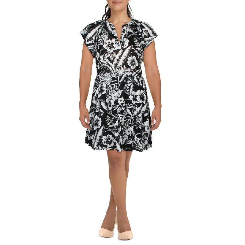 Lauren Ralph Lauren Womens Floral Print Cotton Sheath Dress