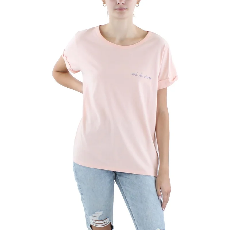 Maison Labiche Womens   Cotton Embroidered Graphic T-Shirt