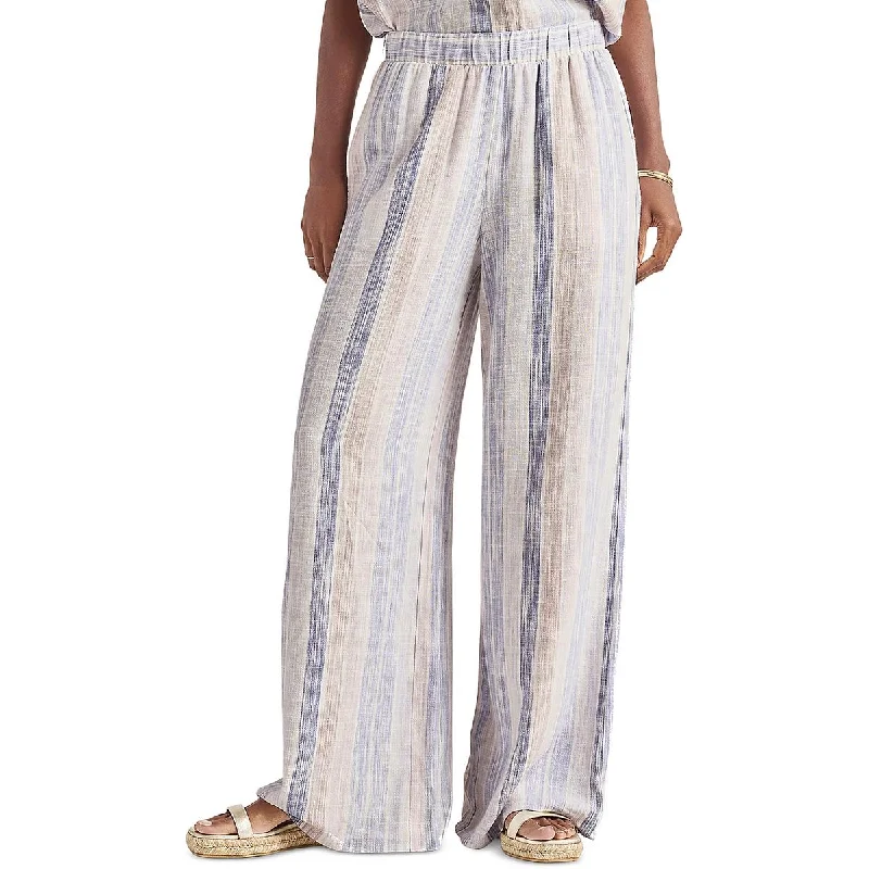 Splendid Womens Jade High Rise Striped Wide Leg Pants