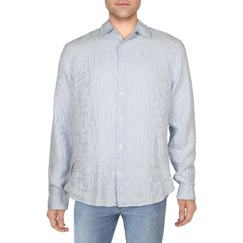 Vince Mens Linen Long Sleeve Button-Down Shirt