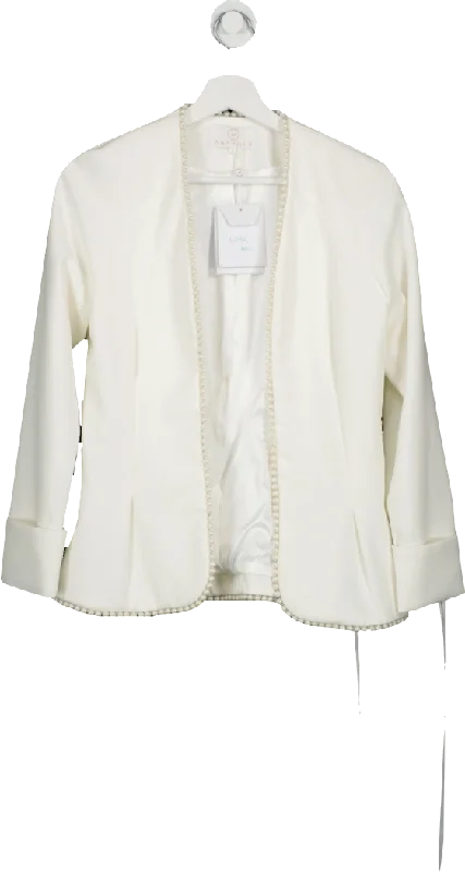 Aavelle White Pearl Trim Jacket UK S