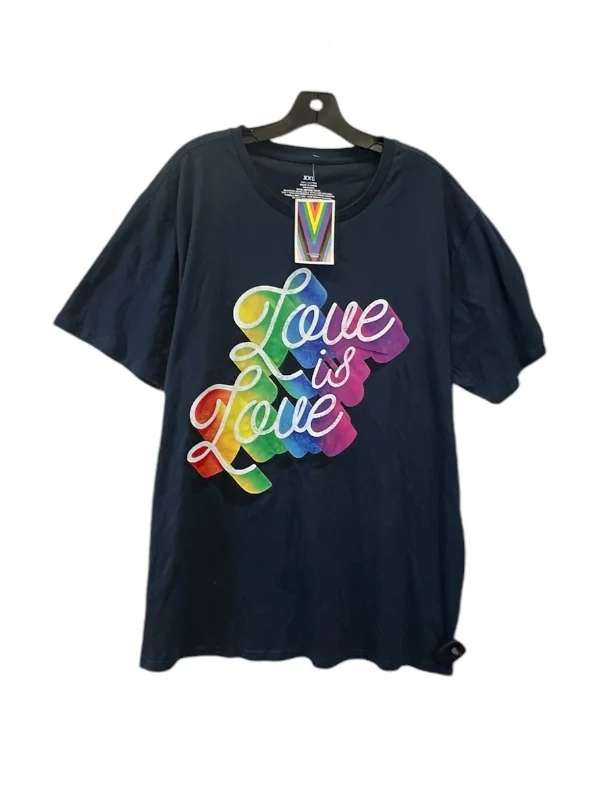 Top Short Sleeve Basic By Love is Love In Rainbow Print, Size: 2x