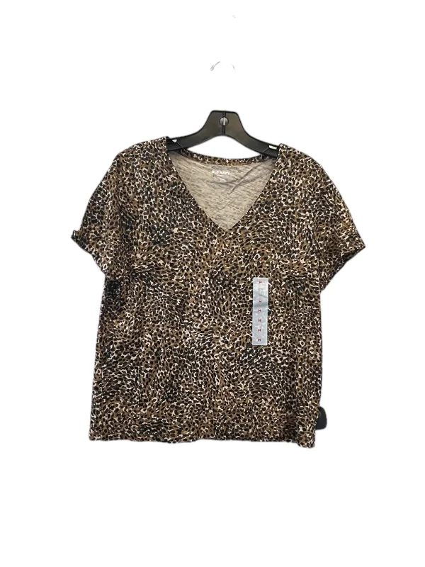 Top Short Sleeve Basic By Old Navy In Animal Print, Size: M