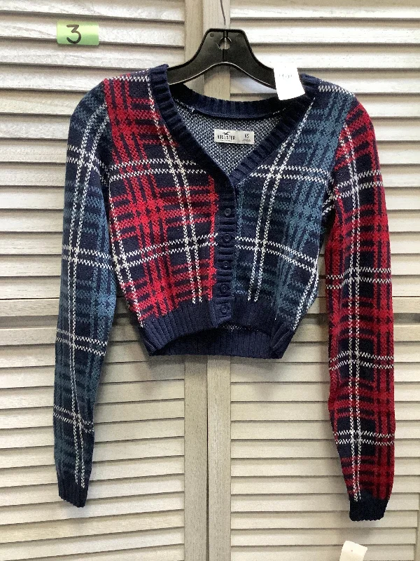 Plaid Pattern Sweater Cardigan Hollister, Size Xs