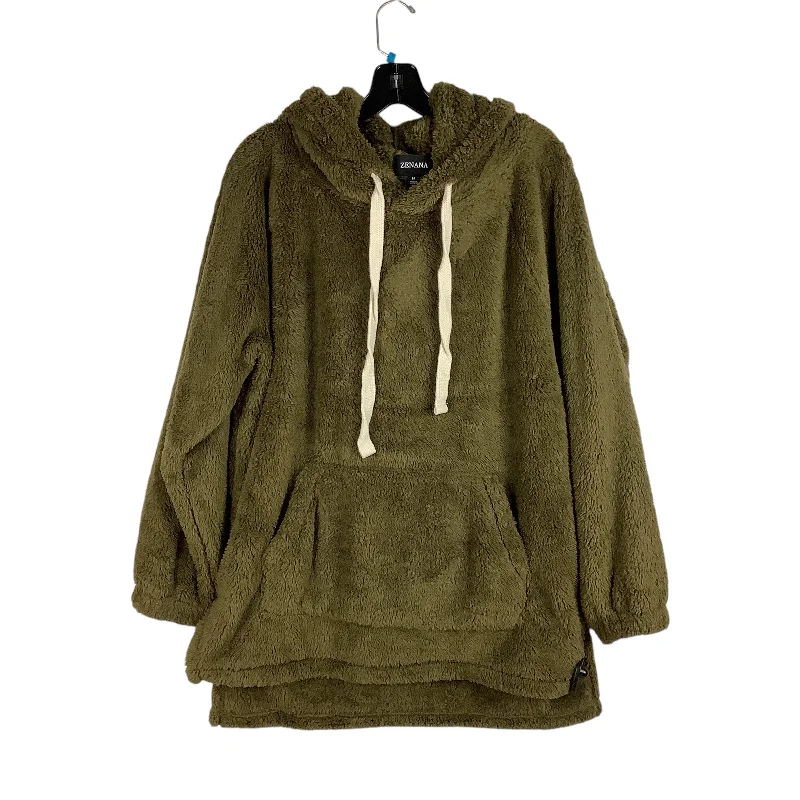 Sweatshirt Hoodie By Zenana Outfitters In Green, Size: M